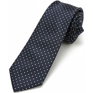 Paul Frederick Mens Black White Dot Designer 100% Italian Silk Neck Tie 58" x 4"